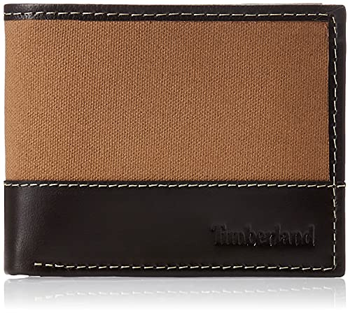 Timberland Baseline Herren-Geldbörse aus Leder mit aufgesetzter Klapptasche, Khaki, Einheitsgröße