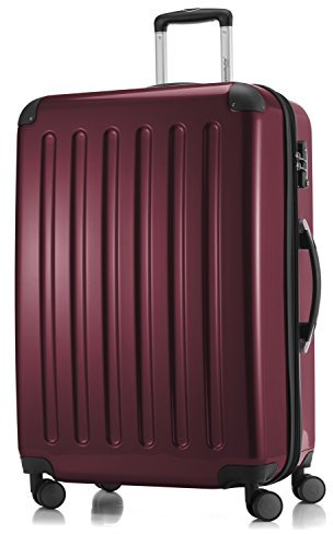 HAUPTSTADTKOFFER Alex - Großer Hartschalen-Koffer, TSA, 4 Doppel-Rollen, Trolley, Rollkoffer, Reisekoffer, Volumenerweiterung, 75 cm, 119 Liter, Burgund