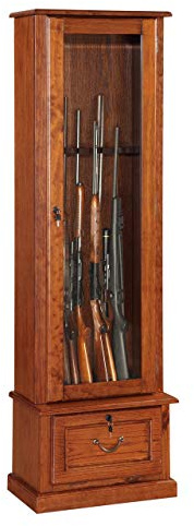 American Furniture Classics 8 Gun Cabinet with Locking Tempered Glass Door