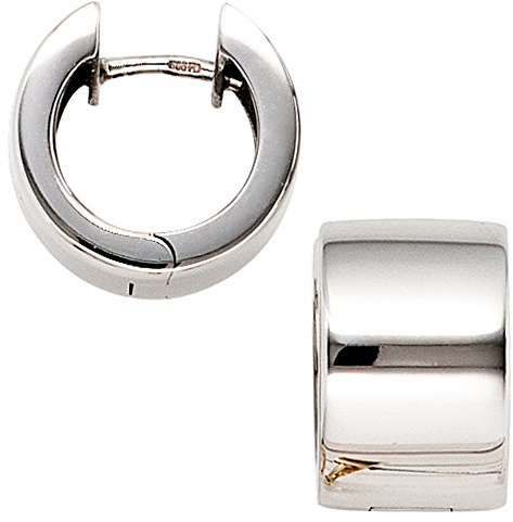 Jobo Damen-Creolen breit aus 9 Karat 375 Weißgold