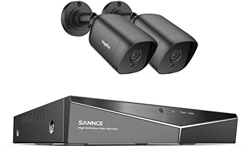 SANNCE 8 Channel 1080P CCTV Security Camera System, 2x 1080P Outdoor Bullet Cameras, DVR No HDD Security Video Recorder for Analog TVI Home Surveillance System, Email & Push Notification
