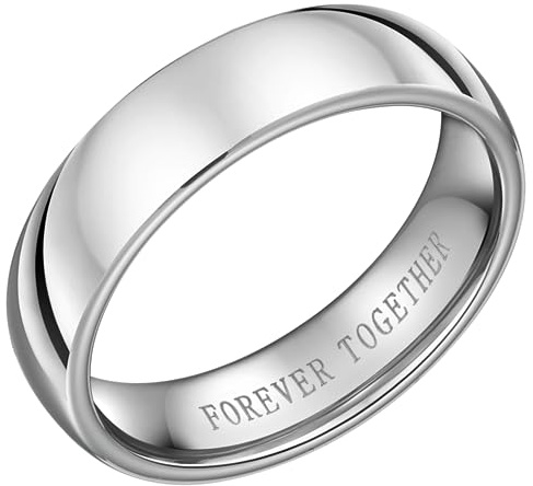 Willis Judd Forever Together Mens Tungsten Ring In Fit Box 6mm Wedding Band Ring for Men Engagement Ring Comfort Fit Size V