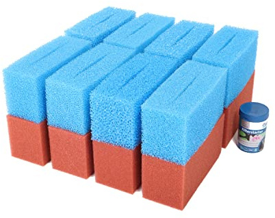 Wacredo Ersatzschwamm Set + Filterstarter für Oase Biotec 12 Teichfilter Filterschwämme Filter Filterstarter Komplettset Wasseraufbereitung