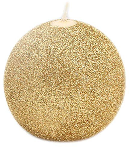 RAK Kerze Deko glizternde Kugelkerze Iris Gold glänzend 80