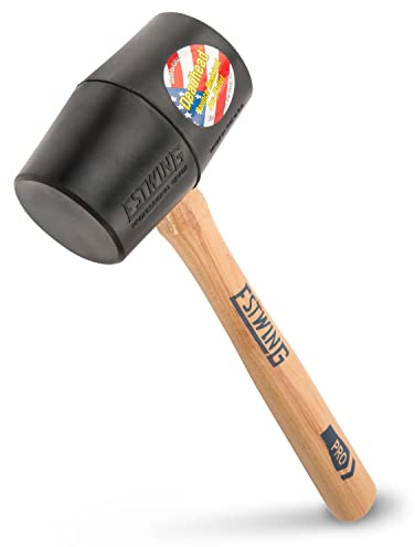 Estwing DH-18 18 Oz Deadhead Rubber Mallet, Wood Handle , Black