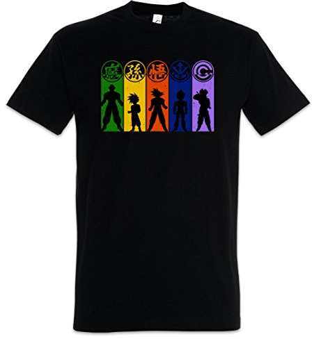 Urban Backwoods Anime Hero Goku Fighter Herren T-Shirt Schwarz Größe M