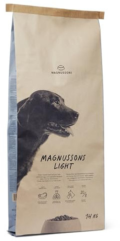MAGNUSSONs Light (1 x 14kg) | Energiearmes Hundetrockenfutter für erwachsene Hunde aller Rassen | Alleinfuttermittel | Zur Erhaltung des optimalen Gewichts | Hoher Anteil an frischem Fleisch