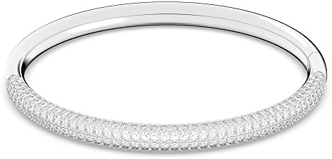 Swarovski Stone Armreif, Weiss, Rhodiniert