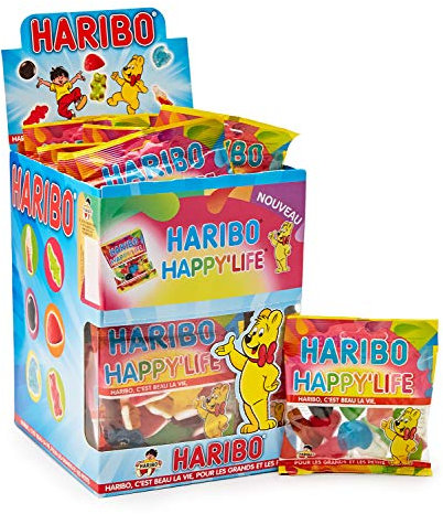 HARIBO - Happy Life - Assortiment De Bonbons Sans Colorants Artificiels - Mini Sachet - 30 x 40 g