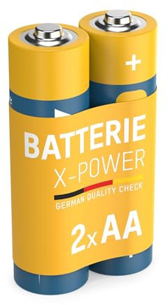 Ansmann 5015613 AA Batteries [Pack of 2] Long Lasting Alkaline Disposable AA Type 1.5V X-POWER Battery For Flashlights, Alarm Clocks, Wall clocks, Toys, Cameras, Remote Controls, Game Consoles