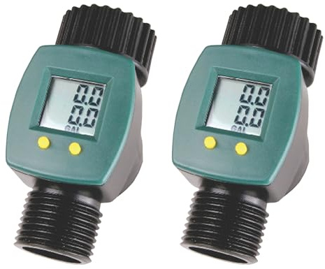 2 Pack - P3 P0550 Water Meter | Measure Watering Use in Gallons or Liters |Fits Standard Garden Hose