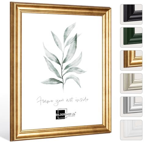 Bildershop-24 Bilderrahmen Vintage Retro Barockrahmen Athen 50x70cm (PUZZLEFORMAT) Blattgold