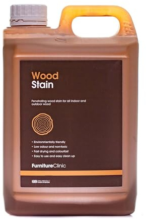 Furniture Clinic Wood Stain (Rosewood) – Fast Drying, Highly Concentrated, and Easy-to-Apply Wood Stain for All Indoor & Outdoor Wood – Water Based & Non-Toxic – 2.5L
