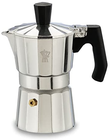Pezzetti, Luxexpress Caffettiera 1 Tazza in Alluminio, Manico Ergonomico Resistente al Calore, Per Piani a Gas, Elettrici e Vetroceramica