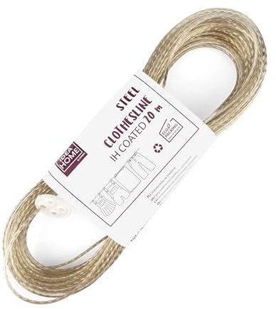 D.RECT Filo per Bucato da 20 metri con Anima in Acciaio - Cavo Stendibiancheria - Filo per Appendere Vestiti, per Bucato Antistrappo, per Tutte le Condizioni Atmosferiche