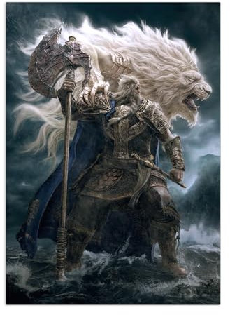 Displate Elden Ring Metal Poster Magnetische Befestigung Offiziell Lizenziert Bilder Lands Between - Godfrey Poster 32x45cm