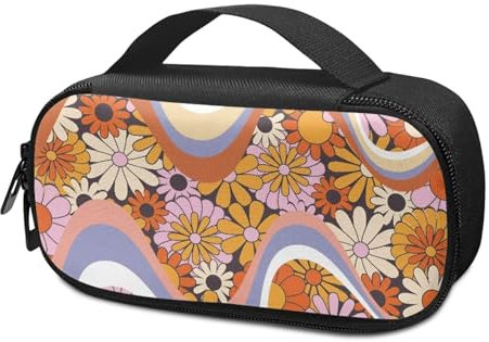 Suhoaziia Sac isotherme de voyage hippie pour diabétique, trousse de rangement pour test de diabète, kit de moniteur de glycémie, bandelettes de test de glycémie, étui de rangement de grande capacité