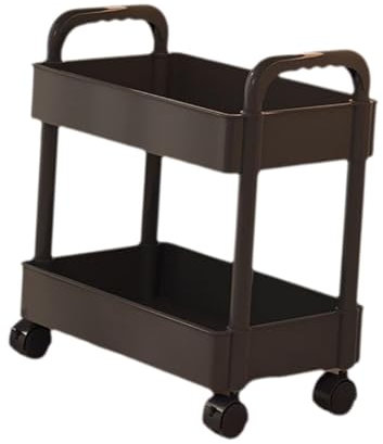 Colcolo Organizador de carro de 2 niveles, estante de carro de 2 niveles, carro utilitario rodante para garaje, dormitorio, hogar, oficina, NEGRO
