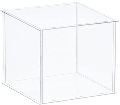 TA-VIGOR Caja expositora acrílica transparente, 30 x 30 x 30 cm, caja de almacenamiento organizadora, soporte a prueba de polvo, escaparate para almacenamiento de objetos coleccionables