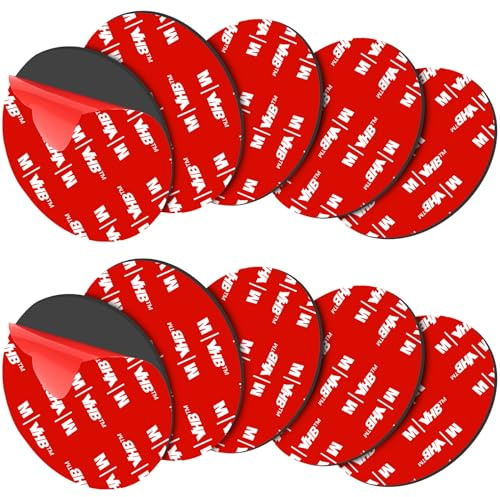 Cinta Adhesiva Doble Cara Extra Fuerte, 10 × Almohadilla Adhesiva de Espuma de Doble Faz Redondo, Tiras Adhesivas, Resistentes al Agua y Altas Temperaturas para Automóviles, Hogar y Oficina, 70mm