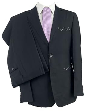Generico Abito Uomo Sartoriale Made in Italy, Regular Fit, Lana Tasmania, Nero, 46-60 (52 Drop 6 Regular, Nero) Primavera Estate