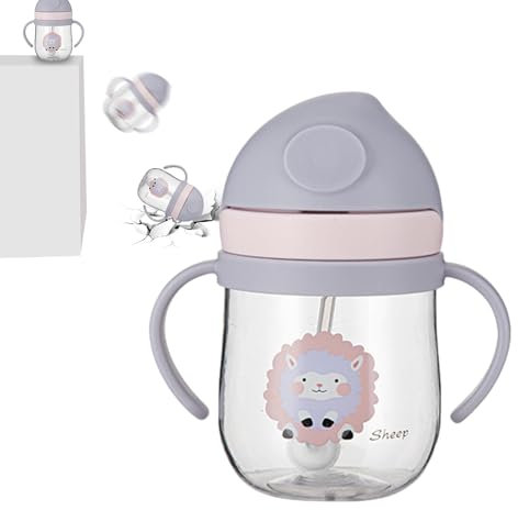lisutupode Baby Strohhalmbecher - 250ml Becher Mit Strohhalm Für Kleinkinder, Schnabeltasse Kinder, Auslaufsichere Baby Trinkbecker, Kleinkinder Strohhalm Becher, BPA Frei
