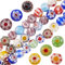 PONABEADIY 1 caja de 3 hebras de Cuentas Millefiori de Cristal de Murano Redondas de 4mm con Agujero, Colores Surtidos, Espaciadores Sueltos, Abalorios para Hacer Joyas, Pulseras, Decoraciones Y Manua