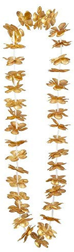 Boland 52208 - Catene hawaiane, 20 pezzi, oro, collane floreali, collana, gioielli, accessori, festa in spiaggia, feste, feste a tema, carnevale