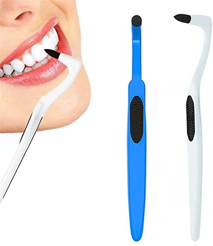 RMFC 2PCS Tartar Remover Tooth Stain Eraser, Teeth Polishing/ Cleaning Kit Removes Plaque & Impurities (White & Blue)