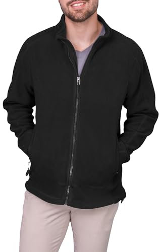 HRM 1201 Full-Zip Blouson Premium Micro Polaire I Veste Fonctionnelle Vêtements de Travail I Habits Hommes Haute Qualité et Durables, Noire, XXXXL Men's