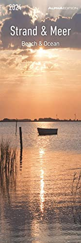 Strand & Meer 2024 - Lesezeichenkalender 5,5x16,5 cm - Beach & Ocean - Lesehilfe - Alpha Edition