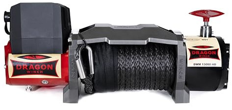 Dragon Winch Treuil électrique 24V Maverick 13000 lbs / 5897 kg, avec câble synthétique 20m pour dépanneuses et véhicules municipaux | Télécommande sans fil + accessoires treuil | Étanchéité IP67