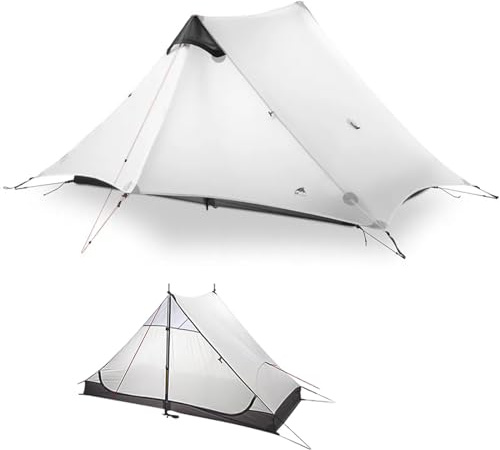 3FULGEAR Lanshan 2 Tente ultralégère pour 2 Personnes, 3/4 Saisons 15D Silnylon Tente de randonnée sans Tige pour Camping, randonnée et Alpinisme