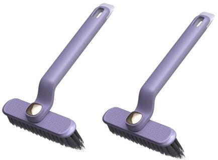 2 Stück Multifunktionale Rotierende Fugenreinigungsbürste, 360 Grad Drehbar Fugenreinigungsbürste, Hartborsten-Eckenreinigungsbürste, Multifunktionale Reinigungsbürste für Hausgebrauch (Lila)