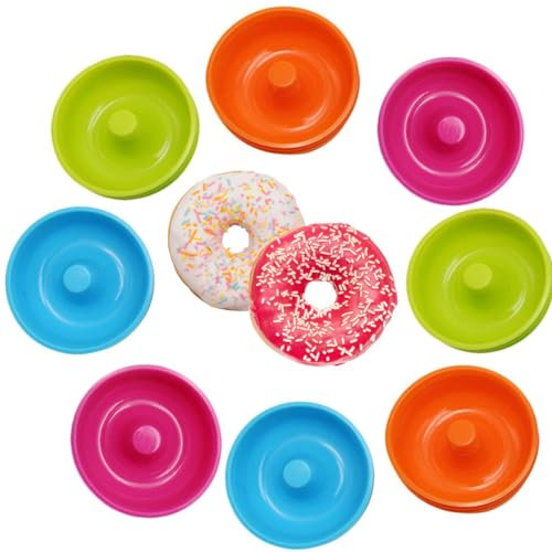 LANYOTA Silikon Backform Mini Muffinform 12 Stück, Wiederverwendbare Muffinformen Cupcakeförmchen für Kuchen,Eincreme und Puddin, Silikonformen Backen, BPA-Frei, Silicone Mold (Krapfen)