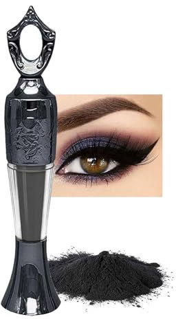 Kohl Powder Eyeliner, Kohl Eyeliner Black - Handmade Smudge Proof Eyeline-r, Natural Blac-k Eye-liner Cream Powder, Waterproof Ey-eliner For Eye Make-Up - Intense Color & Definition, 1 Pack