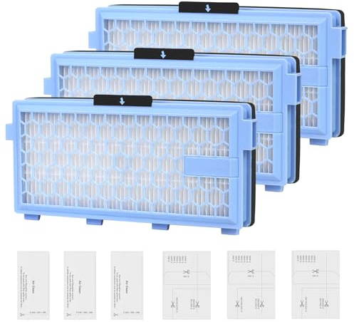 3 Sätze Ersatz Filters für Miele Compact C1, C2, Complete C2, C3, S8340 S8360 S8380, Guard S1 L1 M1 Staubsauger, 3 HEPA-Filter mit 3 Motorfilter 3 Abluftfilter für S4000, S5000, S6000 & S8000 Serie