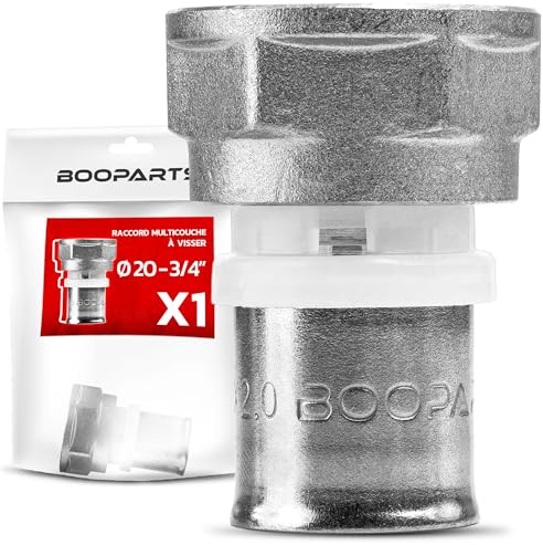 BOOPARTS – 1 Pièce – Manchon Femelle à Sertir Ø20–3/4F(20/27) | Raccord Droit Multicouche Contour TH | Raccord Plomberie Étanche pour Chauffage et Eau Sanitaire