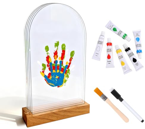 Juego de huellas de manos para bebé y familia, juego de huellas de bebé con colores de dedos, huellas de manos de bebé y bebé, juego completo de impresión de bebé como recuerdo familiar y decoración