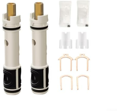 Kit di ricambio per cartuccia rubinetto con manico singolo con nucleo valvola a stelo in ottone per accessori da bagno e cucina, compatibile con rubinetti standard, controllo dell'acqua regolare (set