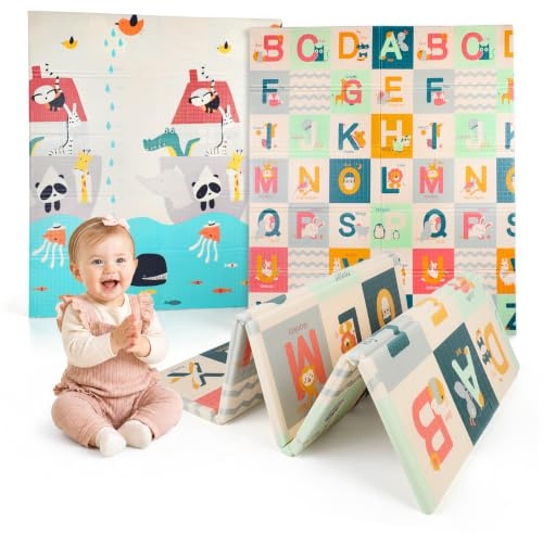 Dripex Krabbelmatte Baby Faltbar 150x180x1.5 cm Kinder Spielmatte BPA-frei