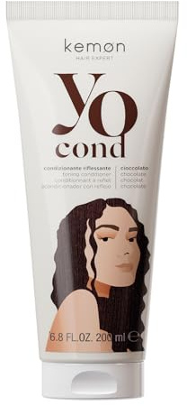 Kemon Yo Cond Cioccolato - Maschera Riflessante Professionale con Formula YoVeg e Velian Complex, Nutre e Illumina i Capelli in 3 Minuti, 88% Ingredienti Naturali, 200 ml