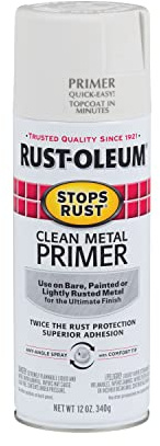Rust-Oleum 7780830 Stops Rust Clean Metal Primer Spray, 12 oz, Flat White