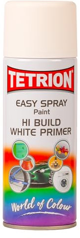 Tetrion Easy Spray Hi-Build White Primer, Quick-Drying Multi-Surface Aerosol 400ml
