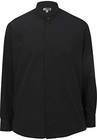 Edwards Men's Banded Collar Shirt Large Black