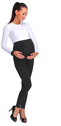 hi! mom Kvinnors tjocka moderskap leggings mjuk fleece linje varm full längd bomull leggings med fleece inuti, graviditetsbyxor storlek 8-22 UK svart