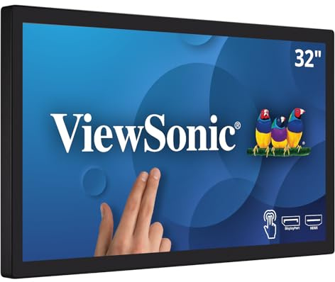ViewSonic TD3207 32 Inch 1080p Touch Screen Monitor, 10-Point Multi-Touch for Information Kiosks and Public Displays, 7H Hardness Glass, Advanced Ergonomics, HDMI, DisplayPort, USB