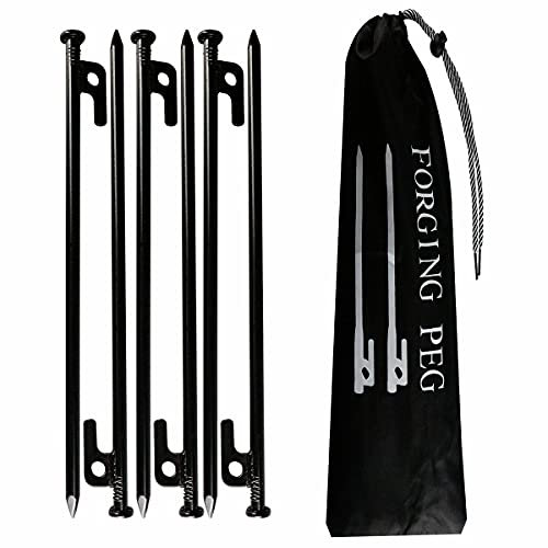 Zeltheringe Heringe Camping Erdnägel Stabil Für Zelt Sandheringe Metall Stahl Für Harte Böden 6Stück Schwarz 1cm X 30cm