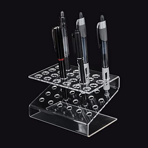PandaHall 24 emplacements Stylo Organisateur Présentoirs à crayons en acrylique transparent Support de porte-pinceaux de maquillage pour collection de stylos Office Home Store, 1pc