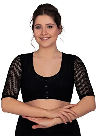 Edelnice Trachtenmode Dirndlbluse Kassandra schwarz aus Spitze Gr. 32-56